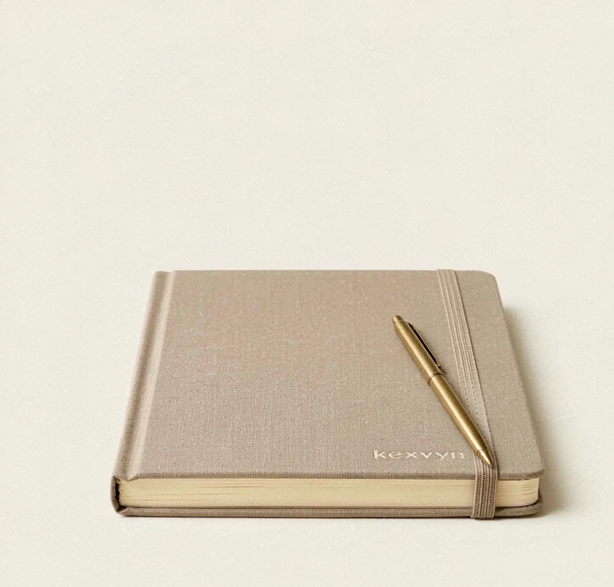 Sand-Grey Linen A5 Hardcover Journal — 192 Pages, 100gsm Dot Grid