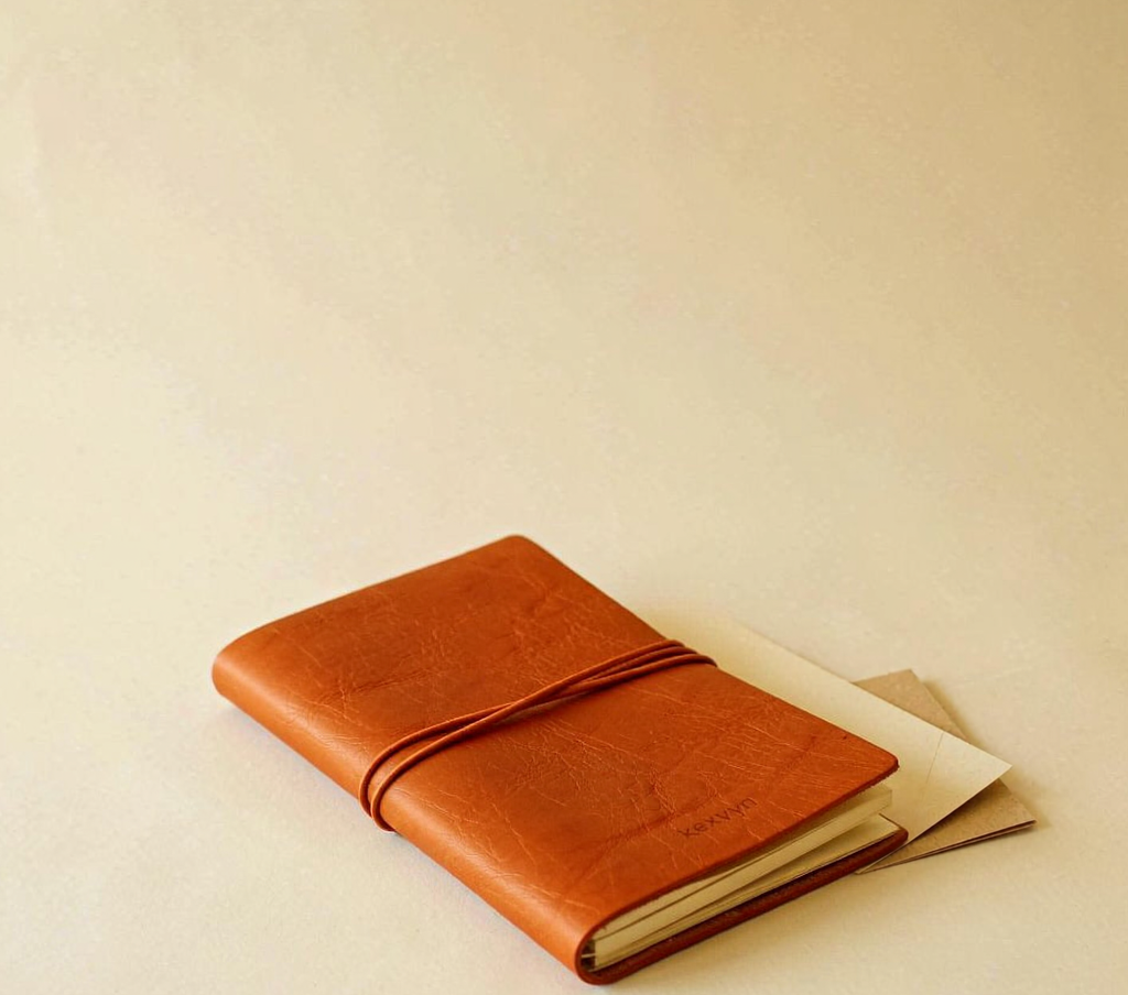 Cognac Refillable Leather Wrap Journal — Fits A5 Inserts