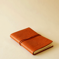 Cognac Refillable Leather Wrap Journal — Fits A5 Inserts