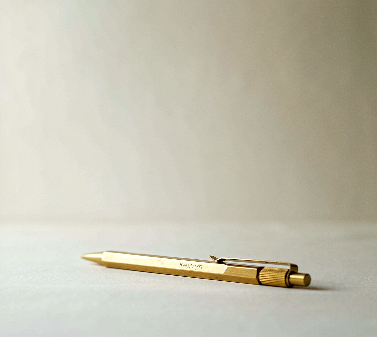Hex Brass Ballpoint Pen — Solid Machined Barrel